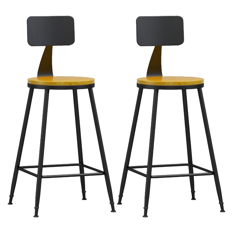 Moderner, armloser Thekenhocker mit Rückenlehne, Eisen, Wohnzimmer-Barhocker mit Pedal, 1 Stück