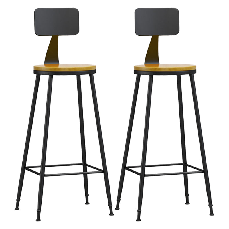 Moderner, armloser Thekenhocker mit Rückenlehne, Eisen, Wohnzimmer-Barhocker mit Pedal, 1 Stück