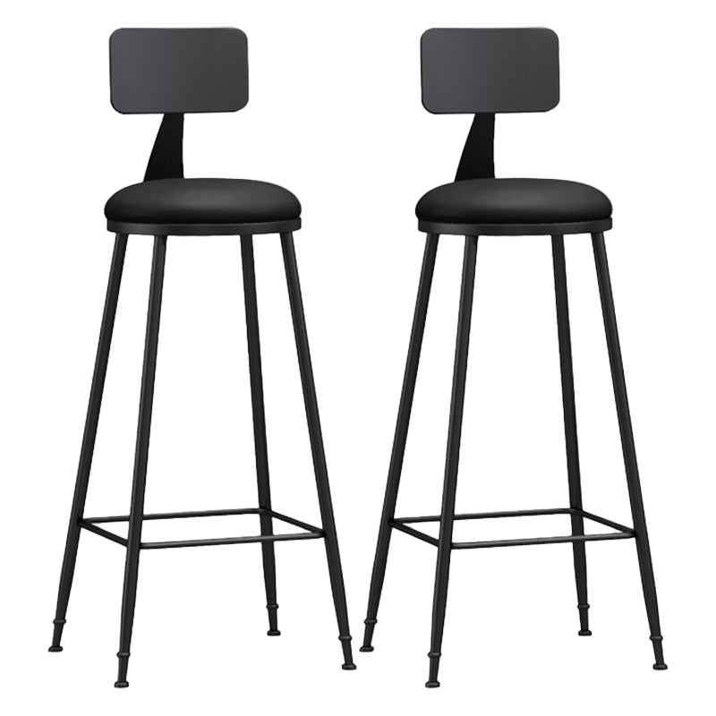 Moderner, armloser Thekenhocker mit Rückenlehne, Eisen, Wohnzimmer-Barhocker mit Pedal, 1 Stück