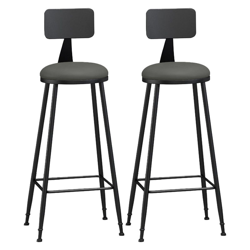 Moderner, armloser Thekenhocker mit Rückenlehne, Eisen, Wohnzimmer-Barhocker mit Pedal, 1 Stück