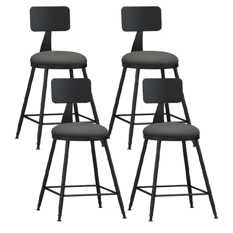 Moderner, armloser Thekenhocker mit Rückenlehne, Eisen, Wohnzimmer-Barhocker mit Pedal, 1 Stück