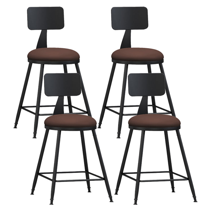 Moderner, armloser Thekenhocker mit Rückenlehne, Eisen, Wohnzimmer-Barhocker mit Pedal, 1 Stück