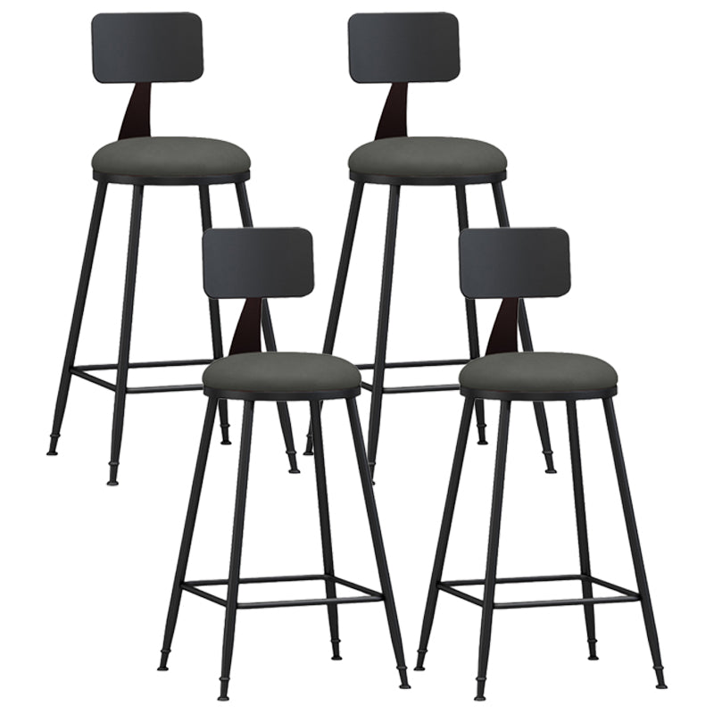 Moderner, armloser Thekenhocker mit Rückenlehne, Eisen, Wohnzimmer-Barhocker mit Pedal, 1 Stück