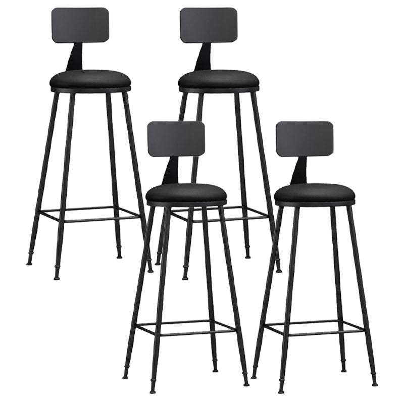 Moderner, armloser Thekenhocker mit Rückenlehne, Eisen, Wohnzimmer-Barhocker mit Pedal, 1 Stück