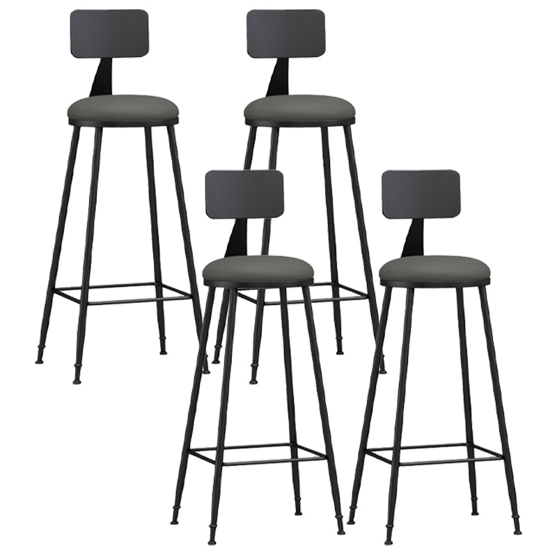 Moderner, armloser Thekenhocker mit Rückenlehne, Eisen, Wohnzimmer-Barhocker mit Pedal, 1 Stück