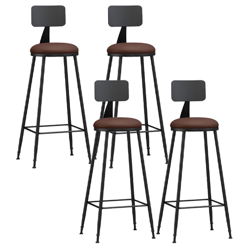 Moderner, armloser Thekenhocker mit Rückenlehne, Eisen, Wohnzimmer-Barhocker mit Pedal, 1 Stück
