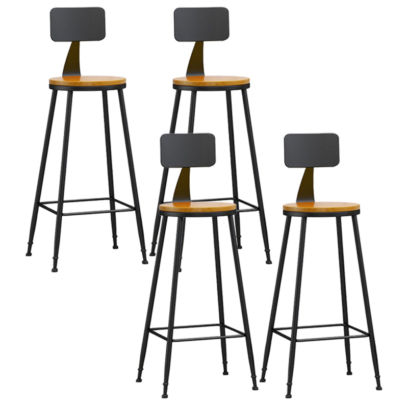 Moderner, armloser Thekenhocker mit Rückenlehne, Eisen, Wohnzimmer-Barhocker mit Pedal, 1 Stück