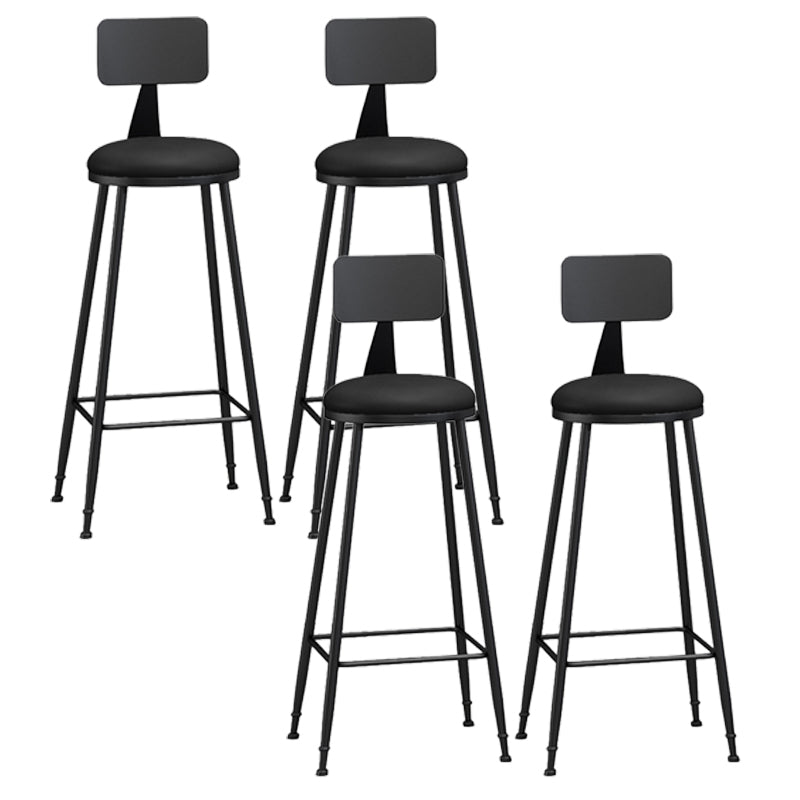 Moderner, armloser Thekenhocker mit Rückenlehne, Eisen, Wohnzimmer-Barhocker mit Pedal, 1 Stück