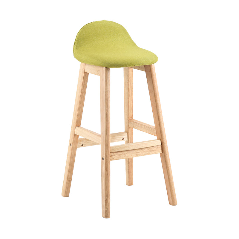 Taburete de bar sin brazos con respaldo moderno, taburete de bar de madera para tienda de postres con cojín y pedal