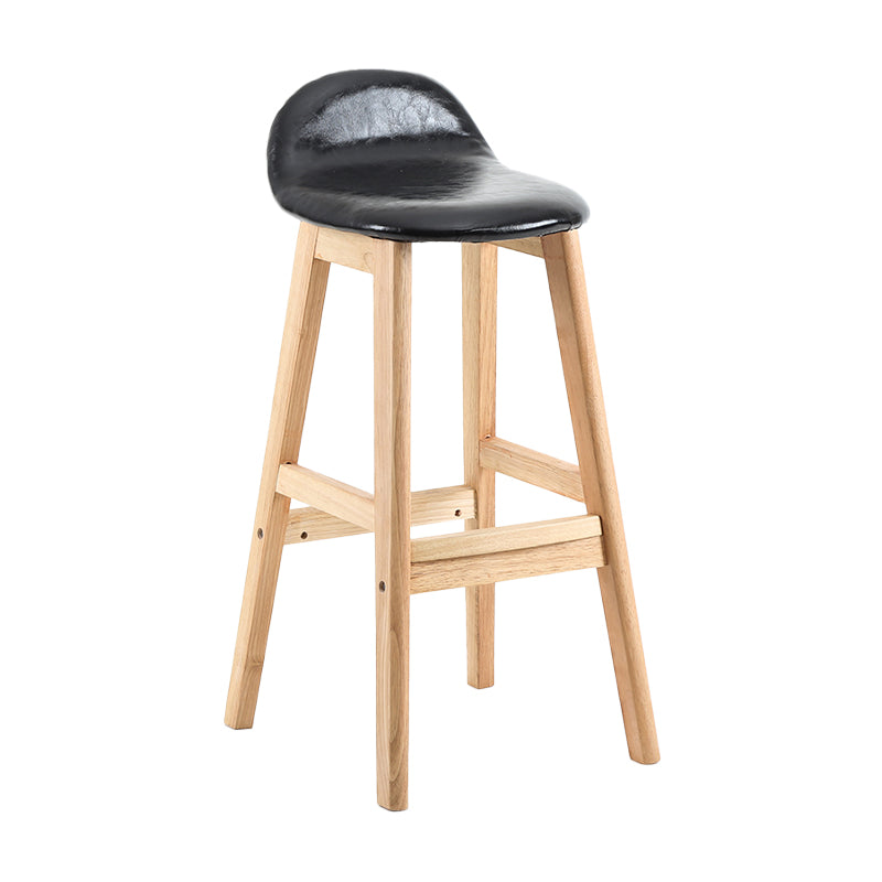 Taburete de bar sin brazos con respaldo moderno, taburete de bar de madera para tienda de postres con cojín y pedal