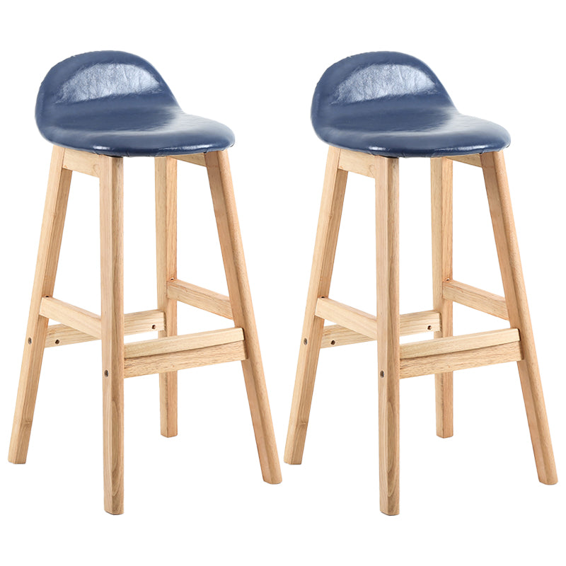 Taburete de bar sin brazos con respaldo moderno, taburete de bar de madera para tienda de postres con cojín y pedal
