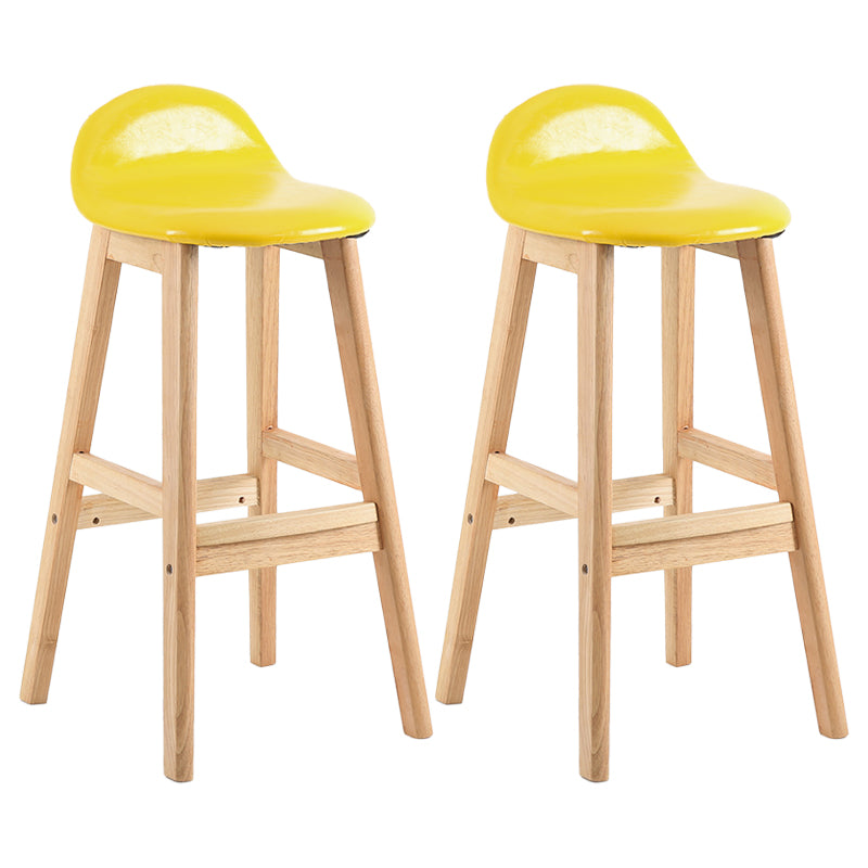 Taburete de bar sin brazos con respaldo moderno, taburete de bar de madera para tienda de postres con cojín y pedal