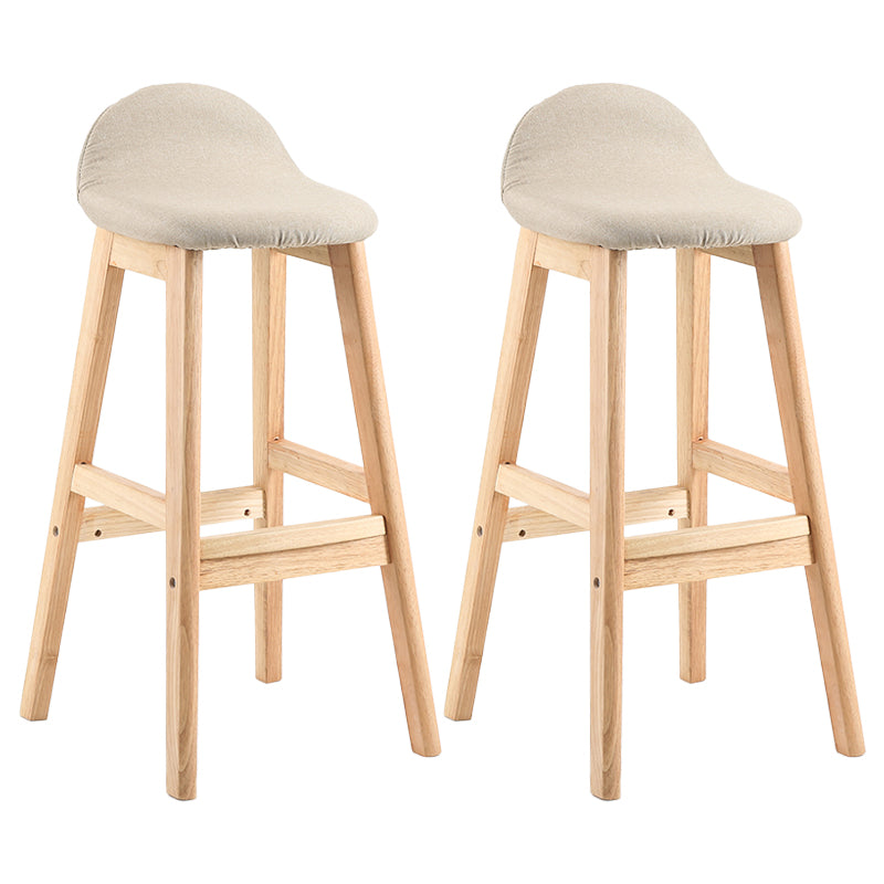 Taburete de bar sin brazos con respaldo moderno, taburete de bar de madera para tienda de postres con cojín y pedal