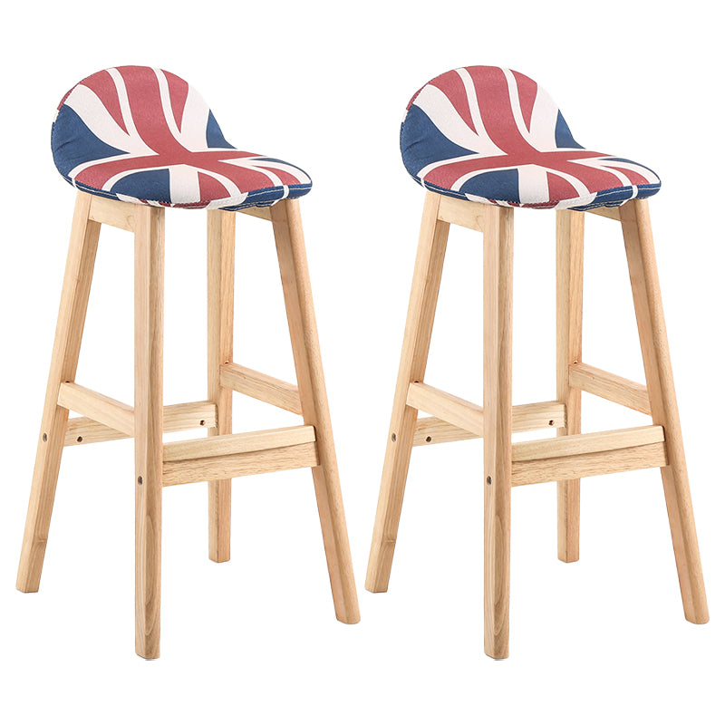 Taburete de bar sin brazos con respaldo moderno, taburete de bar de madera para tienda de postres con cojín y pedal