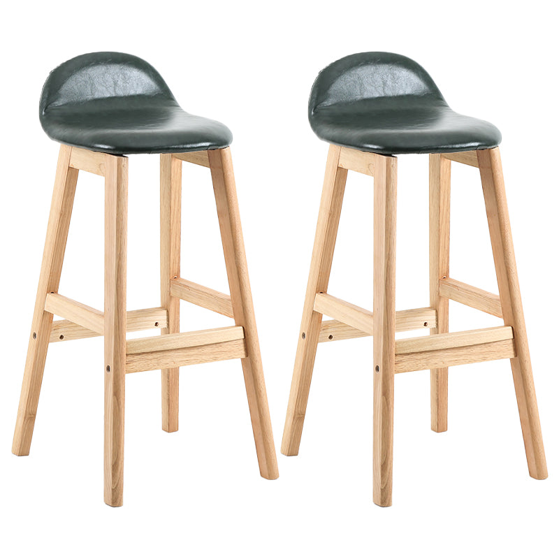 Taburete de bar sin brazos con respaldo moderno, taburete de bar de madera para tienda de postres con cojín y pedal