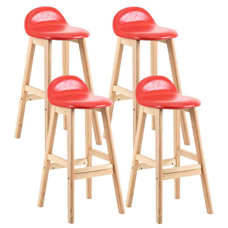 Taburete de bar sin brazos con respaldo moderno, taburete de bar de madera para tienda de postres con cojín y pedal