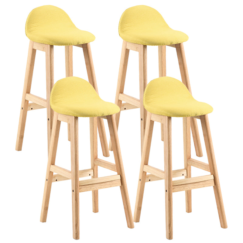 Taburete de bar sin brazos con respaldo moderno, taburete de bar de madera para tienda de postres con cojín y pedal
