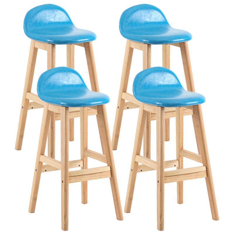 Taburete de bar sin brazos con respaldo moderno, taburete de bar de madera para tienda de postres con cojín y pedal