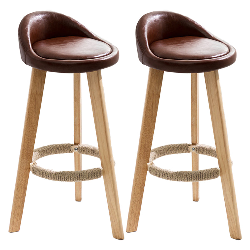 Taburete moderno sin brazos para mostrador, taburete de bar de cocina de madera con Pedal