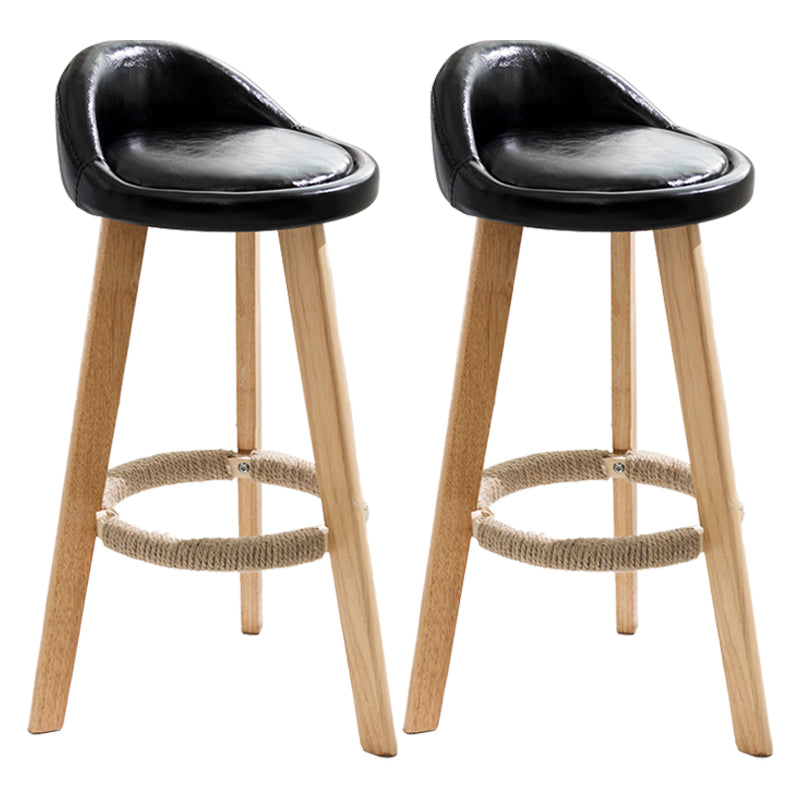 Taburete moderno sin brazos para mostrador, taburete de bar de cocina de madera con Pedal