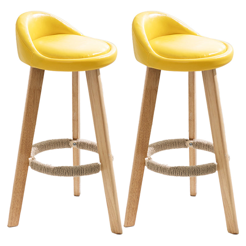 Taburete moderno sin brazos para mostrador, taburete de bar de cocina de madera con Pedal