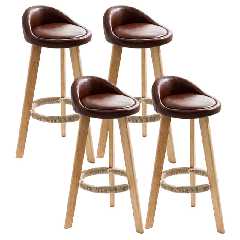 Taburete moderno sin brazos para mostrador, taburete de bar de cocina de madera con Pedal