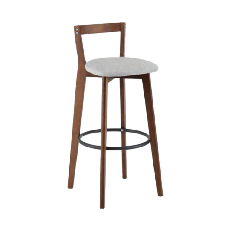 Modern Backrest Armless Counter Stool Wood kitchen Bar Stool with Cushion and Pedal