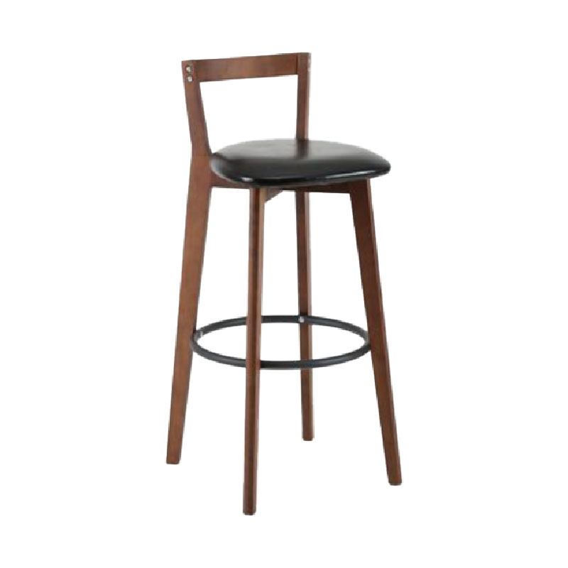 Modern Backrest Armless Counter Stool Wood kitchen Bar Stool with Cushion and Pedal