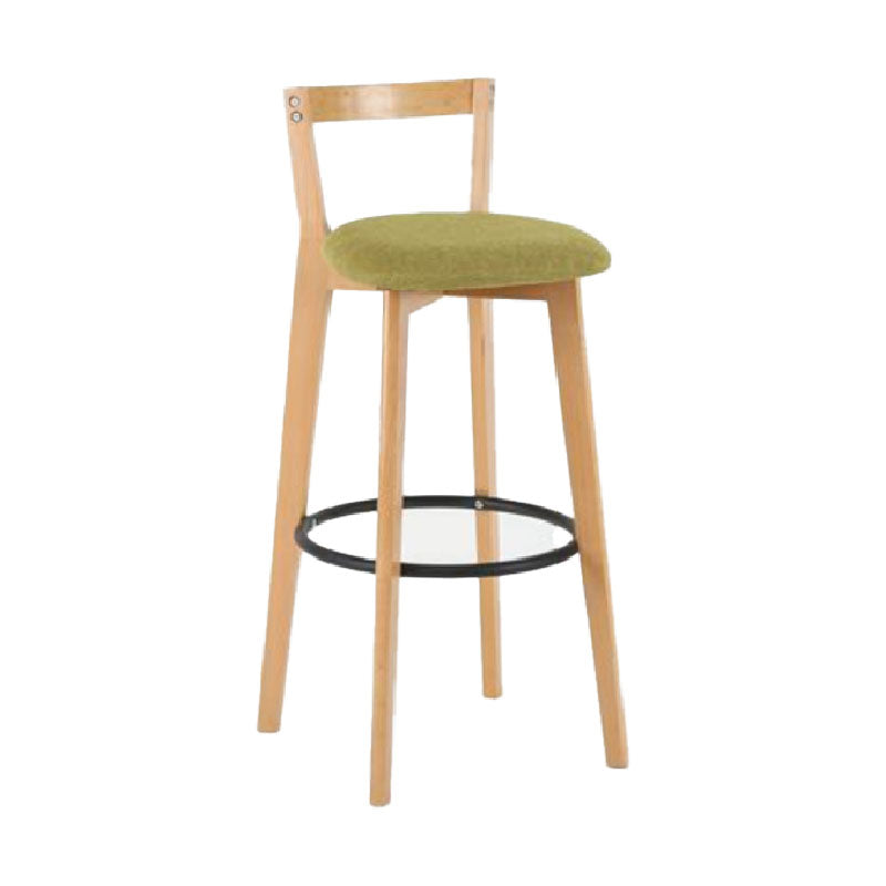 Modern Backrest Armless Counter Stool Wood kitchen Bar Stool with Cushion and Pedal