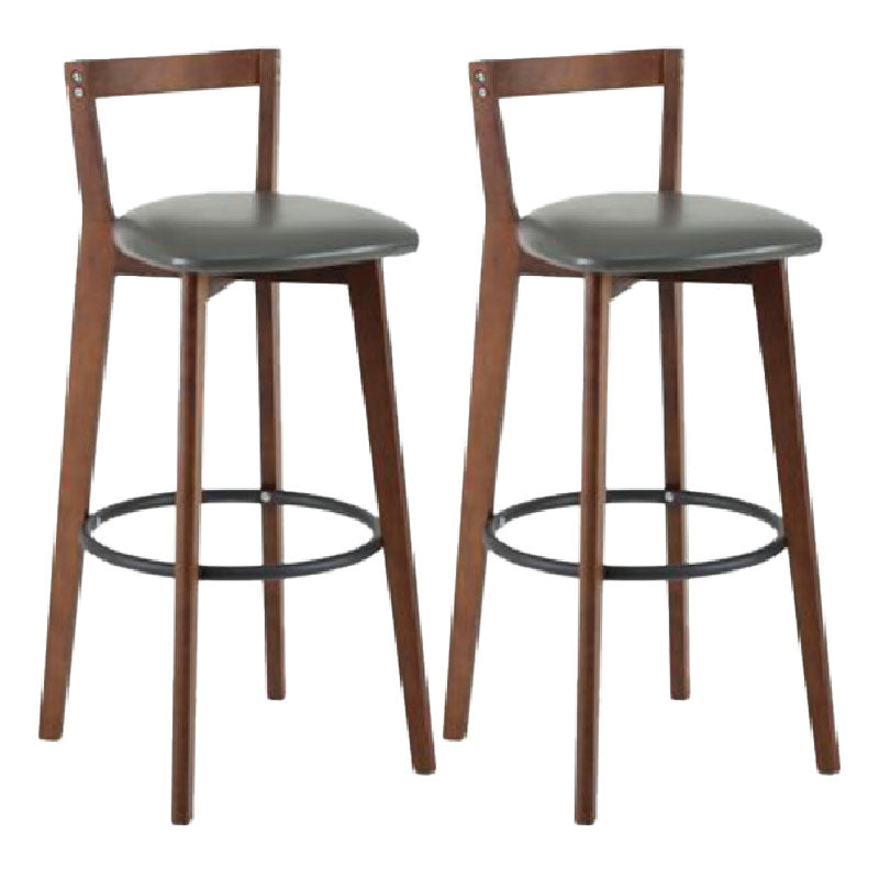 Modern Backrest Armless Counter Stool Wood kitchen Bar Stool with Cushion and Pedal