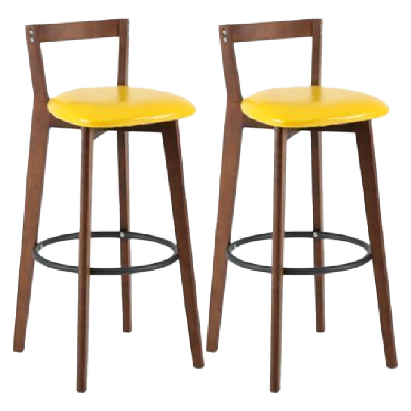 Modern Backrest Armless Counter Stool Wood kitchen Bar Stool with Cushion and Pedal