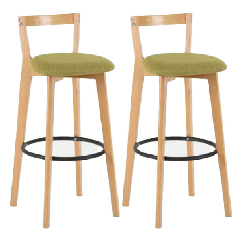 Modern Backrest Armless Counter Stool Wood kitchen Bar Stool with Cushion and Pedal