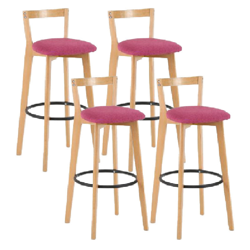 Modern Backrest Armless Counter Stool Wood kitchen Bar Stool with Cushion and Pedal