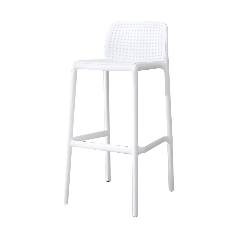 Taburete de bar de plástico contemporáneo, taburete de bar Bristol con reposapiés y respaldo bajo
