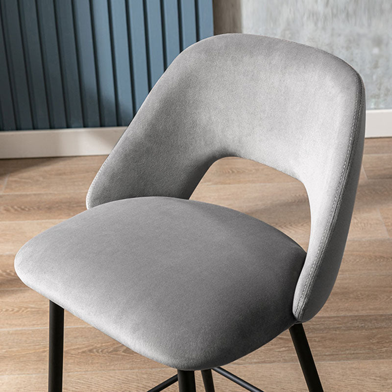 Taburete de bar tapizado de metal contemporáneo, taburete de bar Bristol con respaldo bajo para cocina