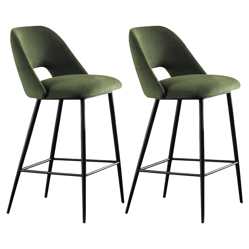 Taburete de bar tapizado de metal contemporáneo, taburete de bar Bristol con respaldo bajo para cocina