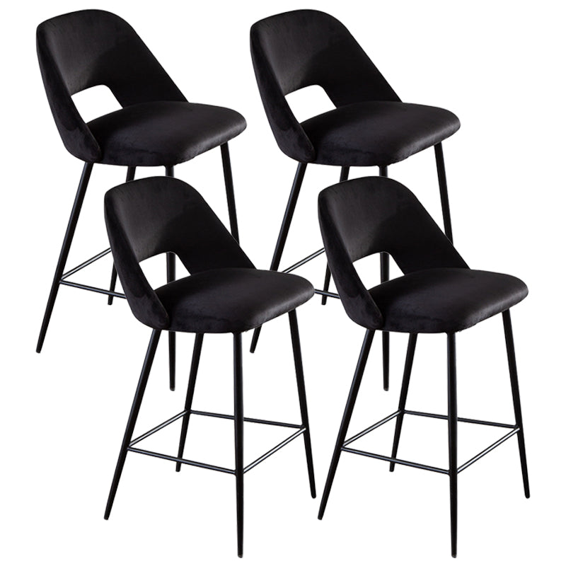 Taburete de bar tapizado de metal contemporáneo, taburete de bar Bristol con respaldo bajo para cocina