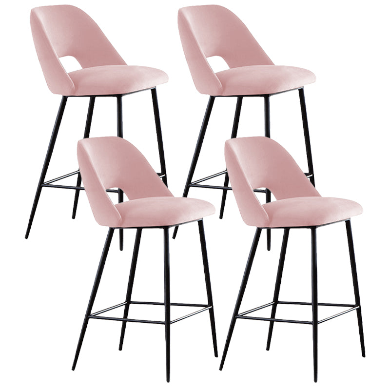 Taburete de bar tapizado de metal contemporáneo, taburete de bar Bristol con respaldo bajo para cocina
