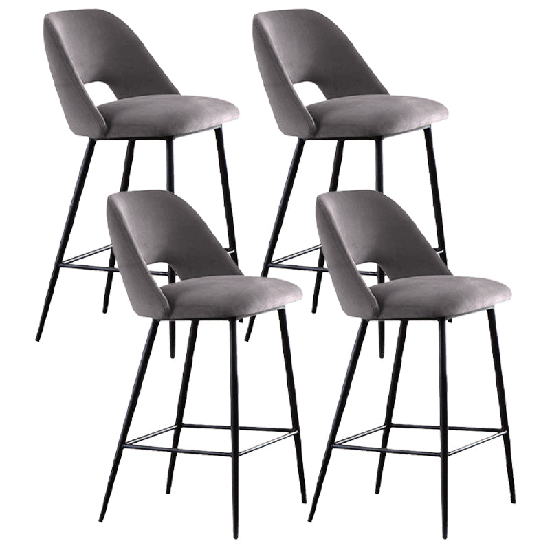 Taburete de bar tapizado de metal contemporáneo, taburete de bar Bristol con respaldo bajo para cocina