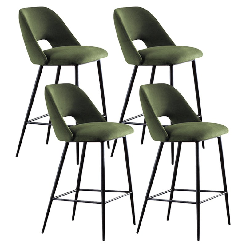 Taburete de bar tapizado de metal contemporáneo, taburete de bar Bristol con respaldo bajo para cocina