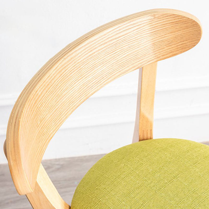 Contemporary Solid Wood Barstool Indoor Bar Stool with Low Back and Footrest