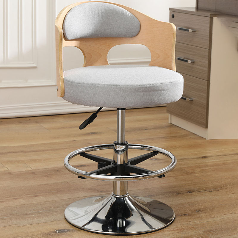 Industrial Style Bar-stool Round Seat with Adjustable Height Barstool for Kitchen
