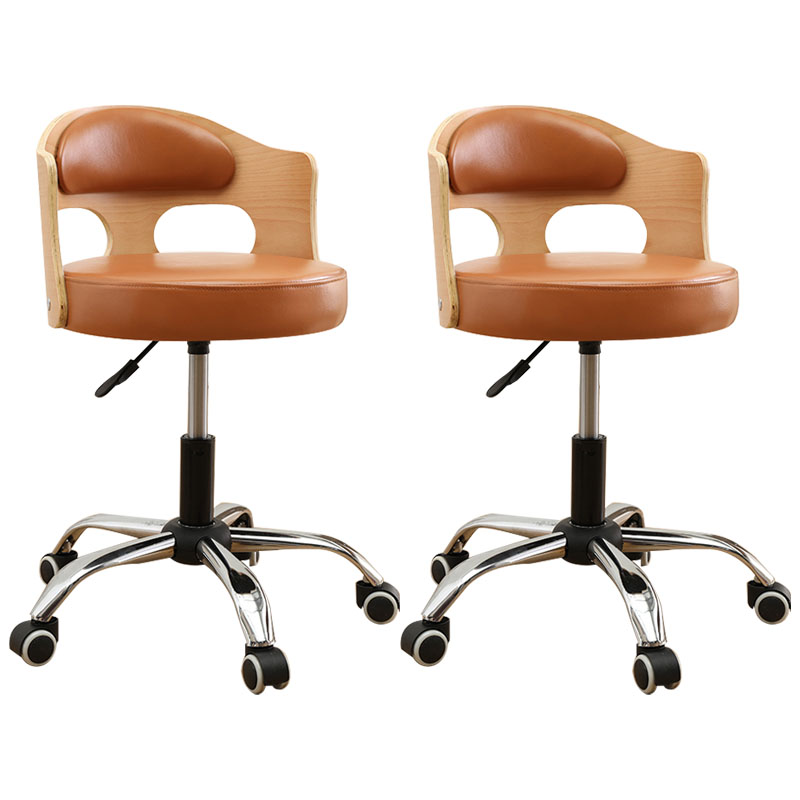 Industrial Style Bar-stool Round Seat with Adjustable Height Barstool for Kitchen