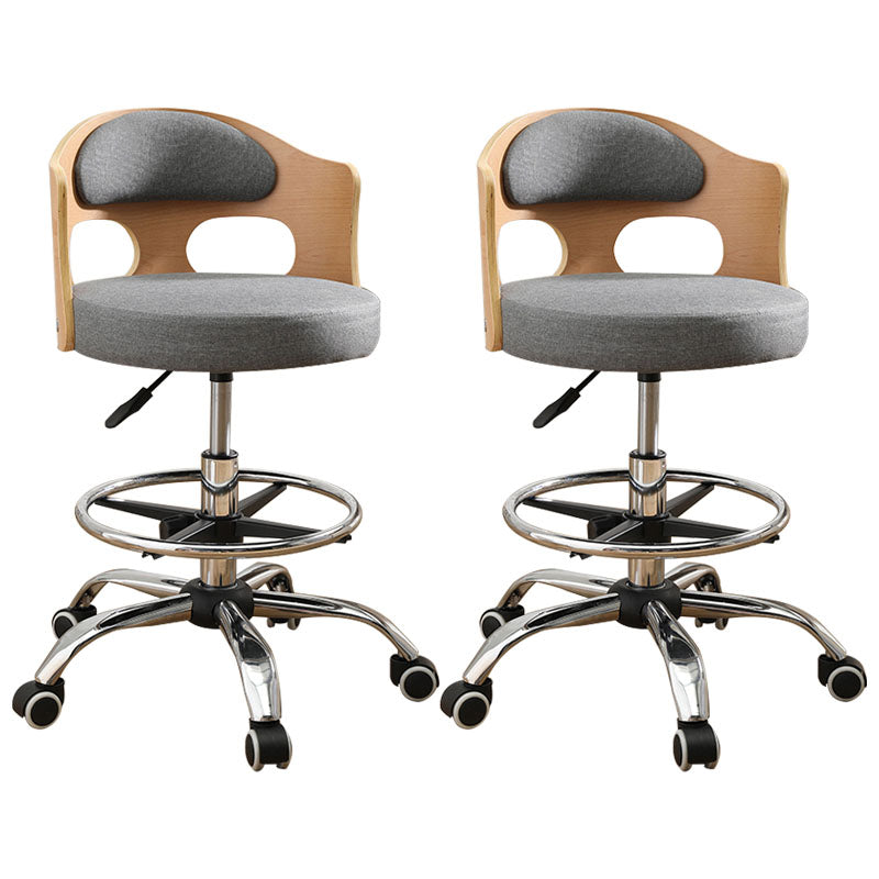 Industrial Style Bar-stool Round Seat with Adjustable Height Barstool for Kitchen