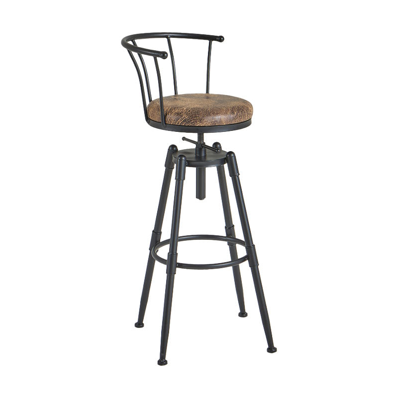 Barhocker im Industriestil, Metall, 4 Beine, runder Sitz, Barhocker für Küchenbar