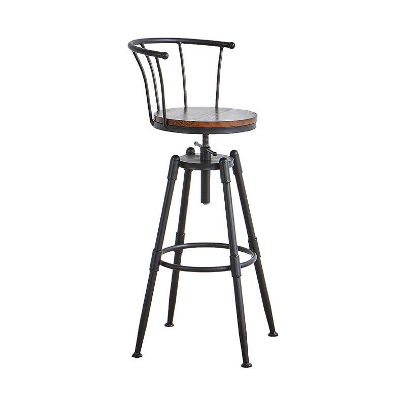 Barhocker im Industriestil, Metall, 4 Beine, runder Sitz, Barhocker für Küchenbar
