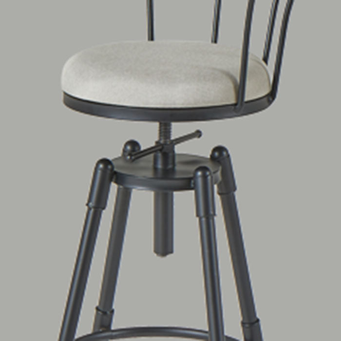 Barhocker im Industriestil, Metall, 4 Beine, runder Sitz, Barhocker für Küchenbar