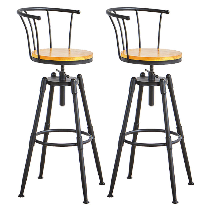 Barhocker im Industriestil, Metall, 4 Beine, runder Sitz, Barhocker für Küchenbar