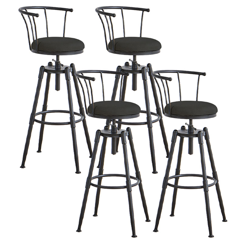 Barhocker im Industriestil, Metall, 4 Beine, runder Sitz, Barhocker für Küchenbar