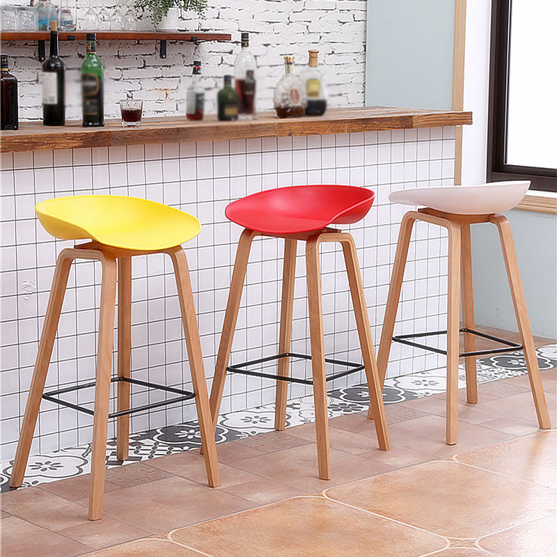 Scandinavia in stile bar-sgabello gambe in legno pp sedile sedile da bar per cucina da bar